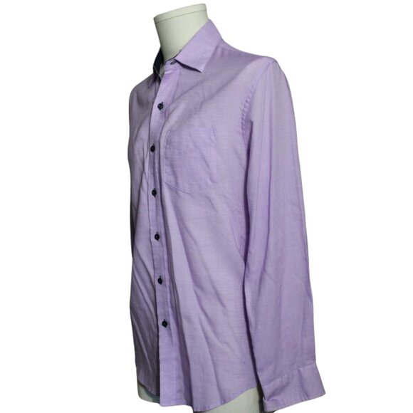 TASSO ELBA Long Sleeve Men's Dress Shirt - Purple - Picture 2 of 5